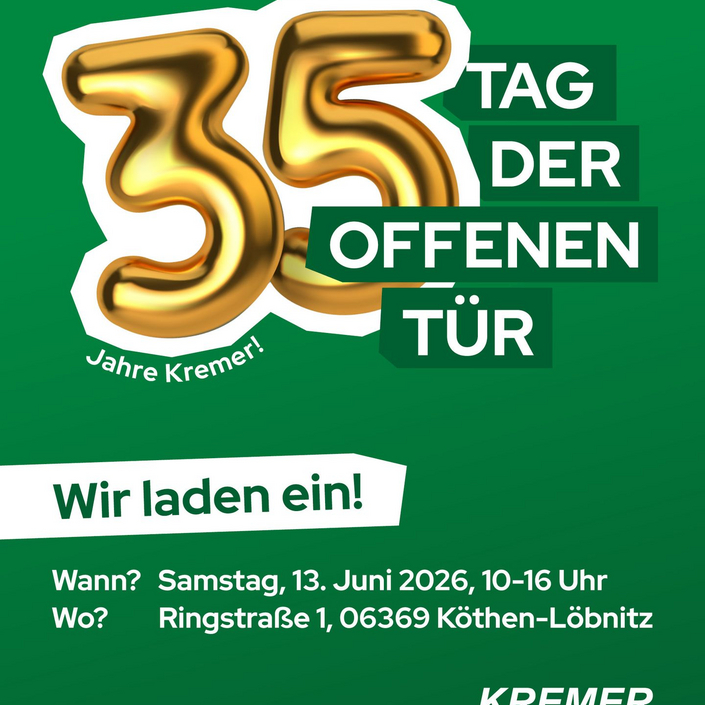 35 Jahre Kremer 🎉
Und genau das möchten wir mit euch feiern!

Am Samstag, den 13. Juni öffnen wir von 10 bis 16 Uhr...