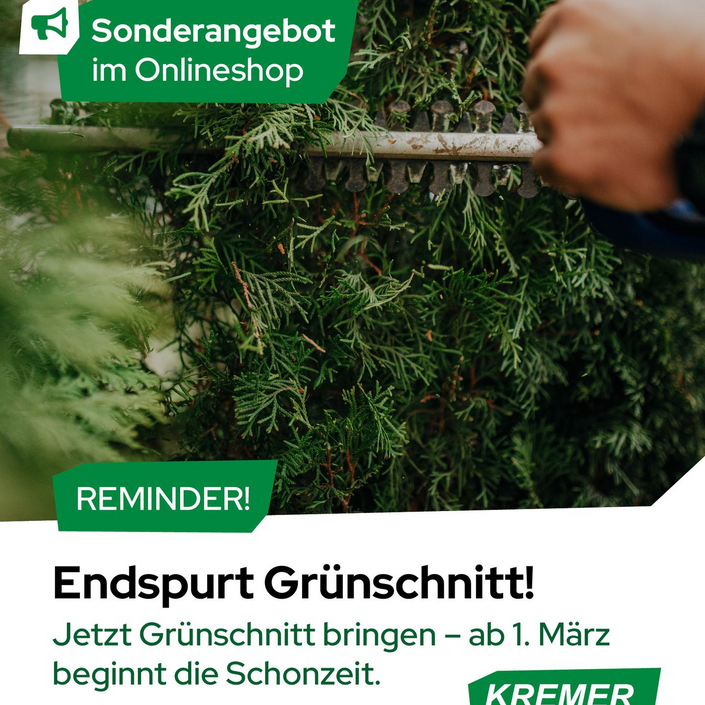 ⏰ Letzte Chance! Grünschnitt-Entsorgung zu Sonderpreisen! 🚨

Der Zeitraum für radikale Rückschnitte und Fällungen läuft...